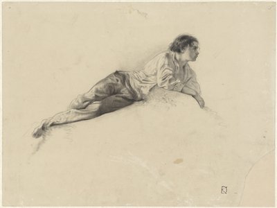 Studie eines liegenden jungen Mannes von Johan Daniël Koelman