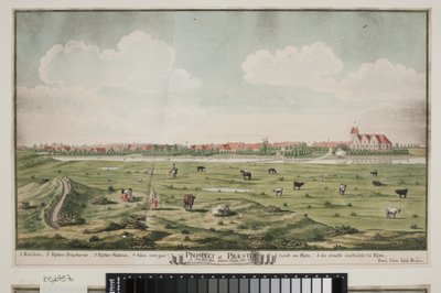 Prospekt von Præstø von Johan Jacob Bruun