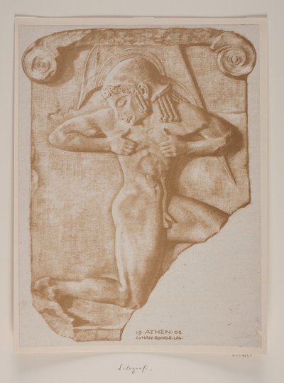 Der Waffenläufer. Griechisches Relief von Johan Rohde