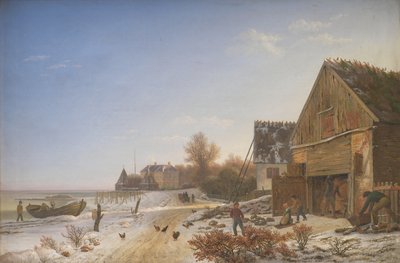 Strandweg bei Vedbæk. Winternachmittag von Johan Stroe