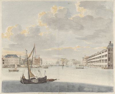 Ansicht der Binnen-Amstel in Amsterdam von Johan Teyler