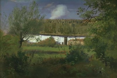 Bauernhofgebäude in der Sonne von Johan Thomas Lundbye