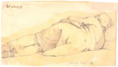 Schlafender Mann, von hinten gesehen von Johan Thomas Lundbye