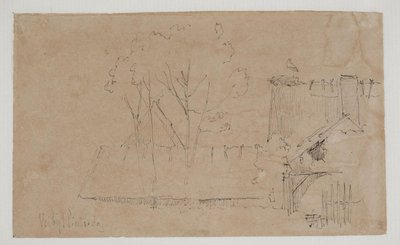 Vejby Pfarrhaus von Süden gesehen von Johan Thomas Lundbye