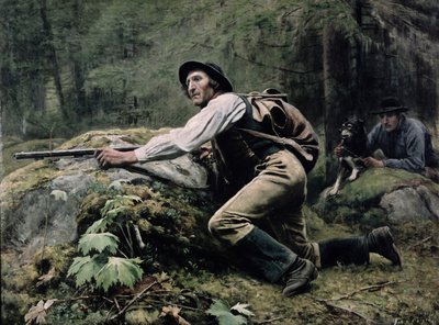 Elchjagd, 1889 von Johan Tiren