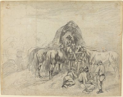 Walachische Fuhrleute ruhen sich aus von Johann Adam Klein