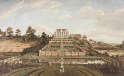 Niederländisches Herrenhaus mit Garten, 1730 von Johann Baptiste Bouttats