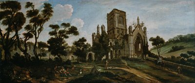 Südansicht der Kirkstall Abbey, um 1738 von Johann Baptiste Bouttats