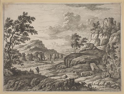 Landschaft mit zwei Ruinentürmen von Johann Christoph Dietzsch