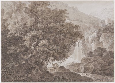 Bewaldete Berglandschaft (Tivoli) von Johann Conrad Steiner