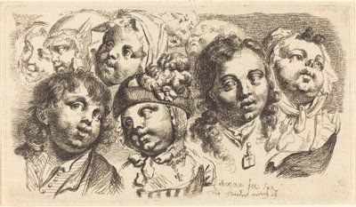 Neun Kinderköpfe von Johann Eleazar Schenau