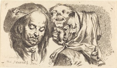 Alte Frau schimpft mit einem Mann von Johann Eleazar Schenau