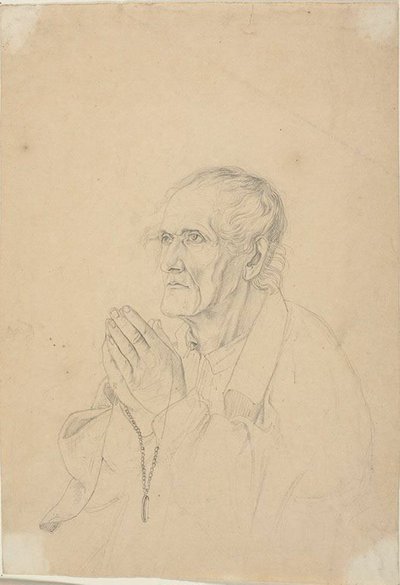 Alter Mann beim Beten von Johann Friedrich Overbeck