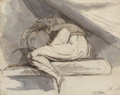 Sitzende Frau, zusammengerollt von Johann Heinrich Füssli