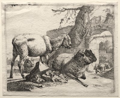 Der Maultiertreiber unter dem Torbogen von Johann Heinrich Roos