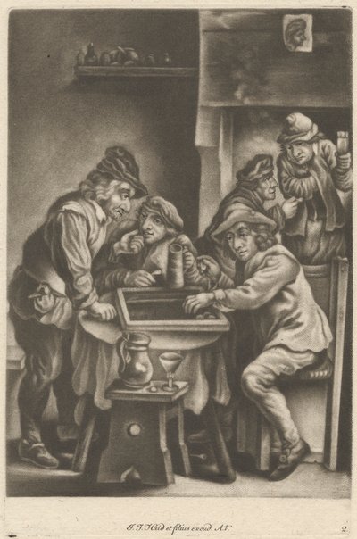 Männer spielen Backgammon von Johann Jacobus Haid