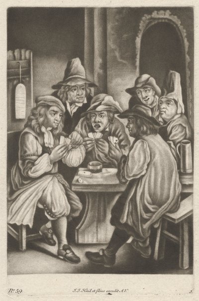 Männer beim Kartenspielen von Johann Jacobus Haid