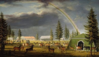 Tierschau im Schlosspark von Gattschina von Johann Jakob Mettenleiter
