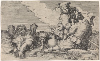 Fünf Zechbrüder von Johann Liss (attributed to)
