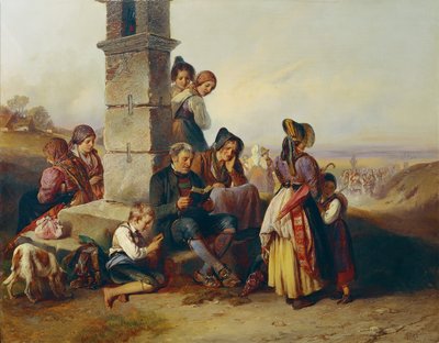 Die Rast der Wallfahrer von Johann Matthias Ranftl