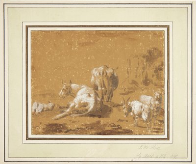 Landschaft mit Kühen und Ziegen von Johann Melchior Roos