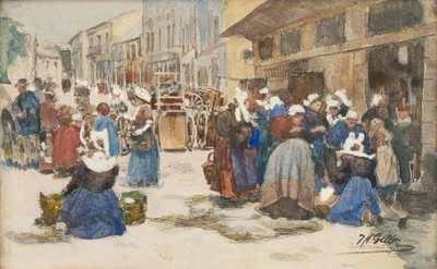 Markt in Concarneau von Johann Nepomuk Geller