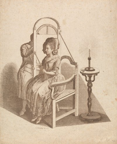 Künstler zeichnet die Silhouette einer Frau von Johann Rudolph Schellenberg