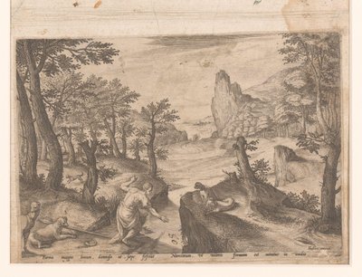 Landschaft mit fallendem Ikarus von Johann Sadeler (I)