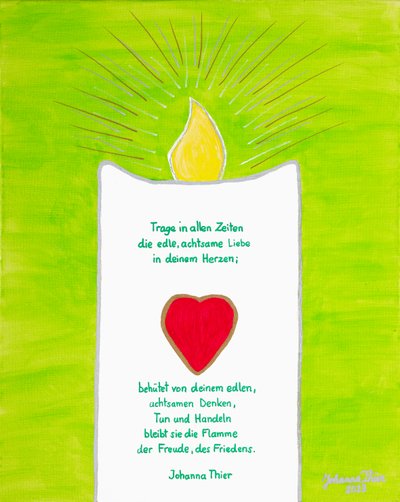 Friedenbringende Kerze von Johanna Thier