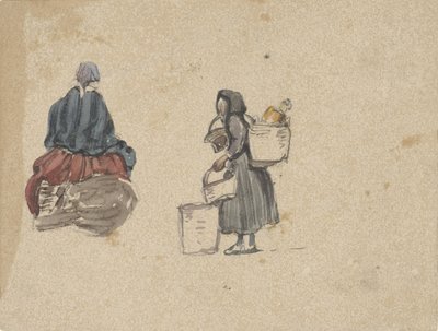 Zwei Studien von Fischerfrauen von Johannes Bosboom