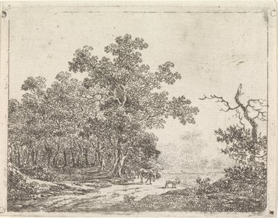 Landschaft mit Eiche und Vieh von Johannes Christiaan Janson