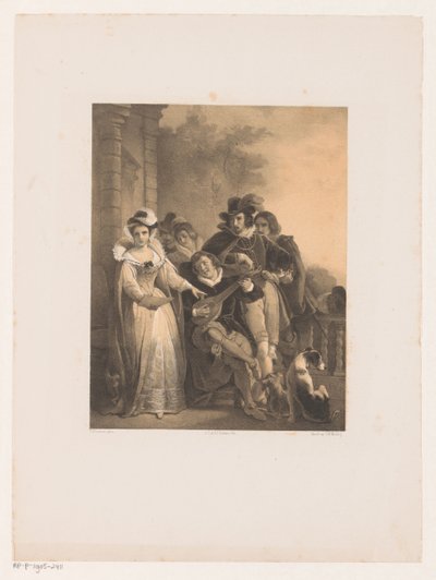 Gesellschaft mit Lautenspieler und Sängerin von Johannes Christiaan d