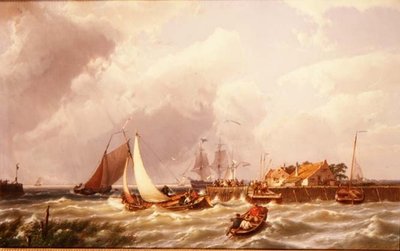 Der Hafeneingang von Johannes Hermann Barend Koekkoek