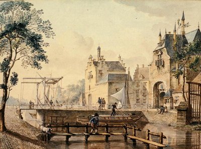 Rotterdamsche und Ketel Poort, Delft von Johannes Huibert Prins