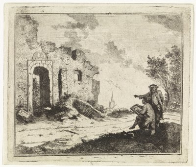Zeichner bei einer Ruine von Johannes Huibert Prins