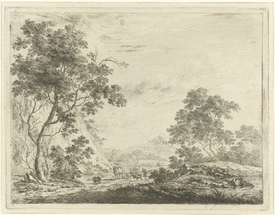 Landschaft mit Hirte und Vieh von Johannes Janson