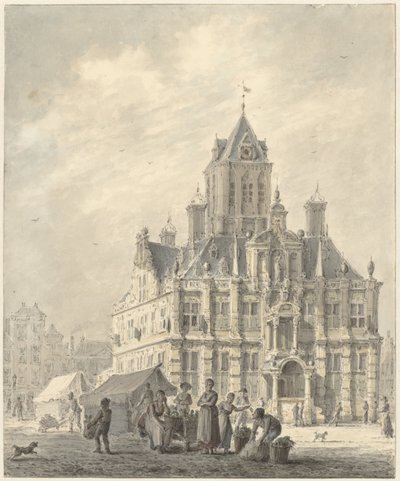 Das Rathaus von Delft von Johannes Jelgerhuis