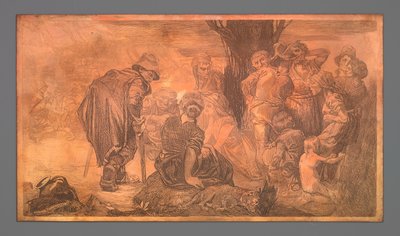 Gruppe von Männern und Frauen bei einem Baum von Johannes Josephus Aarts