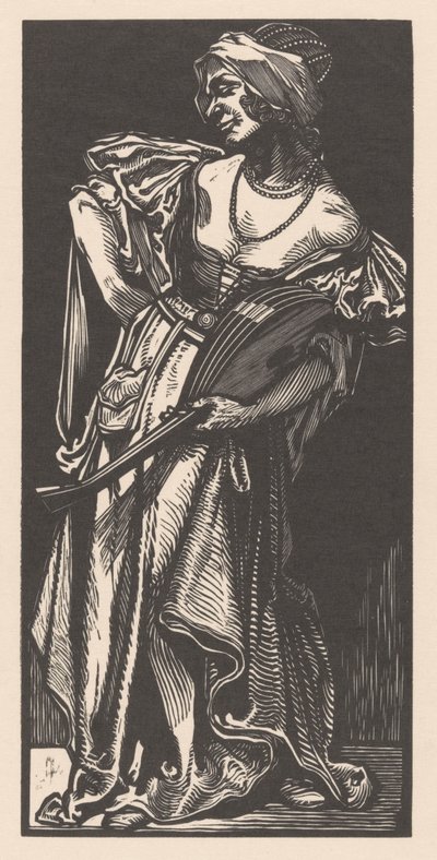 Frau mit Laute von Johannes Josephus Aarts