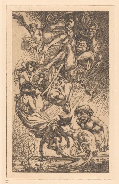 Schwebende Menschen, Fantasiewesen und Katzen von Johannes Josephus Aarts