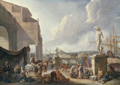 Italienischer Hafen von Johannes Lingelbach