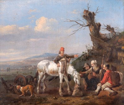 Landschaft mit reisenden Rastenden von Johannes Lingelbach