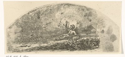 Soldat, der an einer Mauer sitzt von Johannes Mock