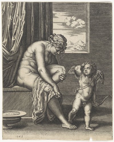 Venus nach dem Bad von Johannes Wierix