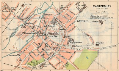 Canterbury, 20. Jahrhundert von John Bartholomew
