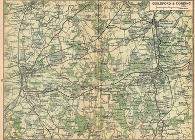 Guildford & Dorking, 20. Jahrhundert von John Bartholomew