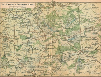 The Dukeries & Sherwood Forest, 20. Jahrhundert von John Bartholomew
