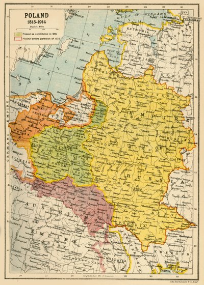 Polen, 1815-1914, um 1920 von John Bartholomew and Son