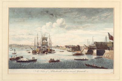 Ein Blick auf Blackwall in Richtung Greenwich von John Boydell