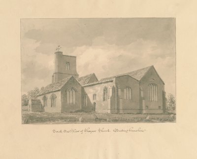 Buckinghamshire - Chenies Kirche: Sepia-Zeichnung, 1824 von John Buckler